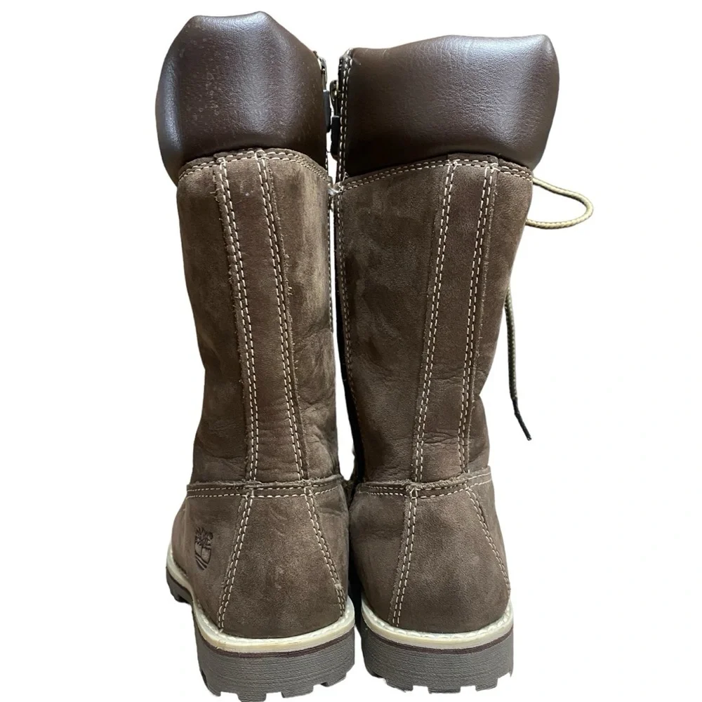 Timberland Leather Long Knee High Combat Moto Winter Boots Size 9.5 Toddler - Picture 5 of 9